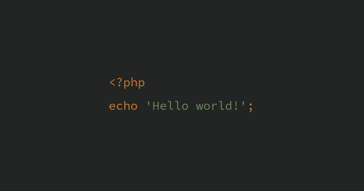 Kod PHP: <?php echo 'Hello world!';